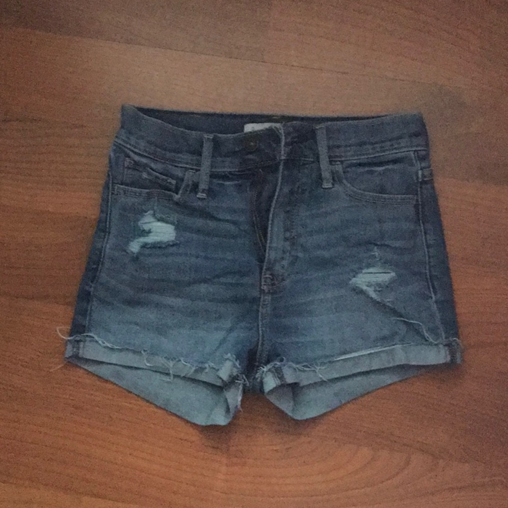 Abercrombie and fitch high rise jean shorts